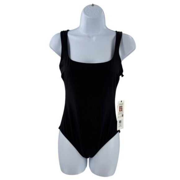 Stylest NEW Black Caviar Dreamsculpt Square Neck Tank One Piece Swimsuit M - Picture 4 of 12
